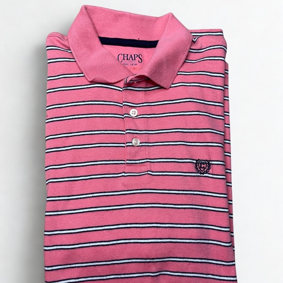 Chap's Natural Stretch Men's Striped Polo Shirt - Picture 3 of 5